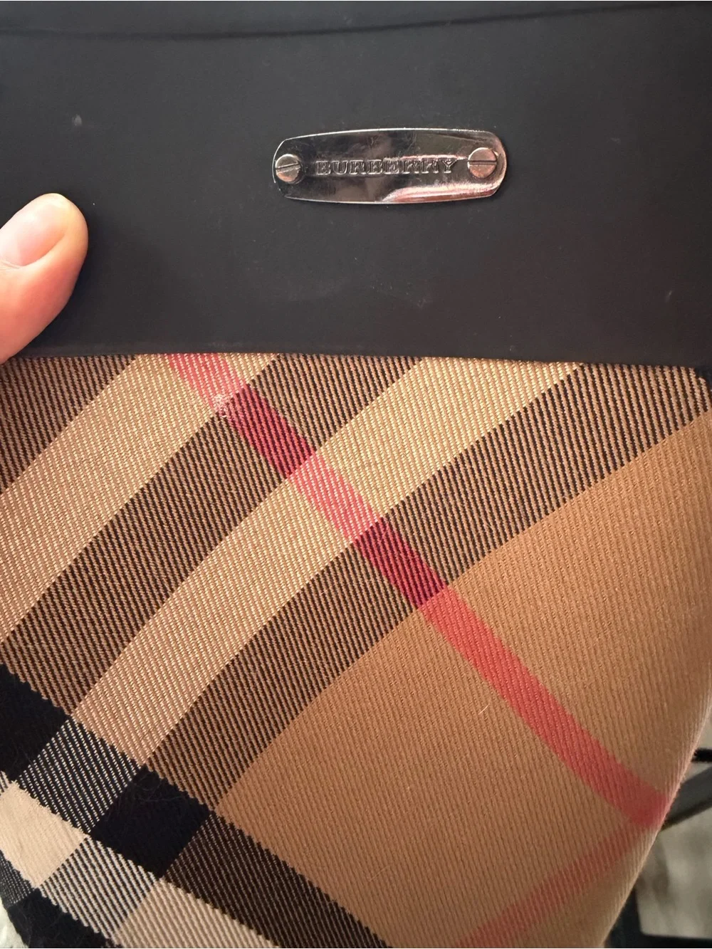 Burberry women’s Black & Beige Check Rain Boots